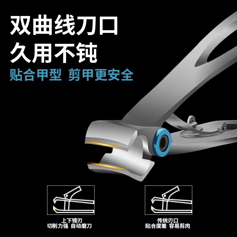 不锈钢镂空手柄粉末压铸大号平口指甲剪精工指甲钳修甲美甲指甲刀