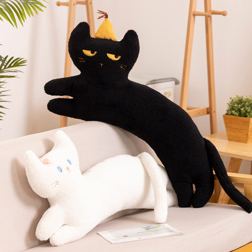 可可猫咪长抱枕毛绒玩具跨境小猫