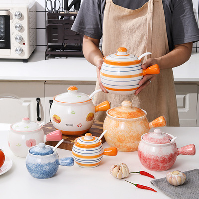 新款带把陶瓷调味罐大容量猪油罐