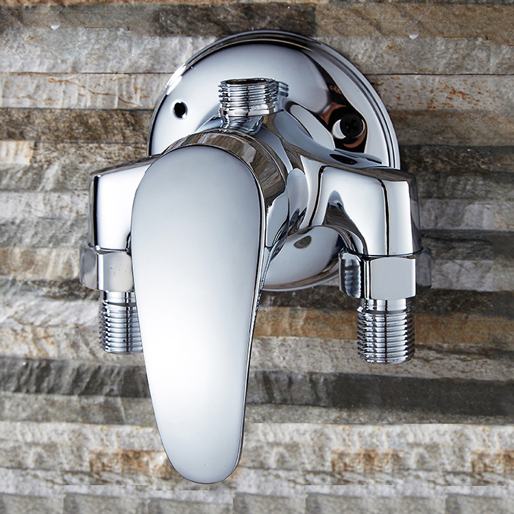 铜三角淋浴水龙头明装管花洒水