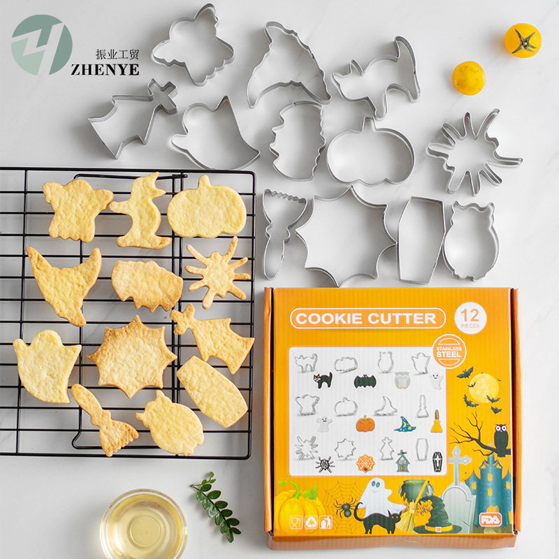 24PCS圣诞烘焙饼干模翻糖切模万圣节曲奇小饼干模Biscuit mold