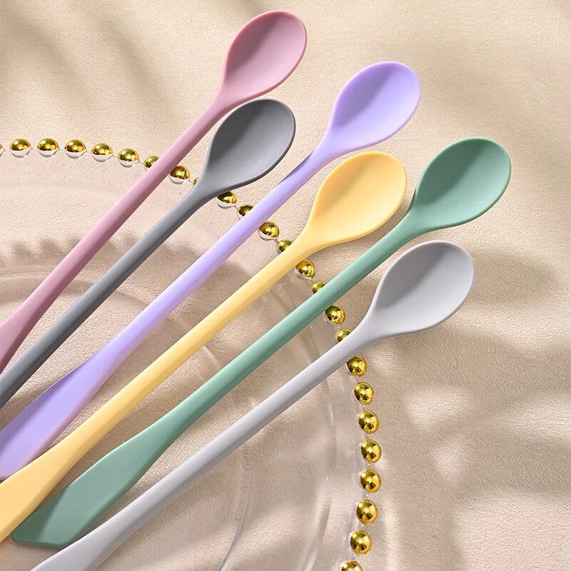 食品级硅胶奶粉搅拌棒咖啡勺搅拌勺双头刮刀小勺子甜品勺