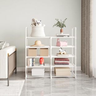 热销 多功能组装置物架多层加固双列鞋柜 铁管阳台进门鞋架