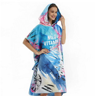 速干斗篷浴巾潜水保暖外套户外游泳带帽浴袍梦幻海洋浴巾