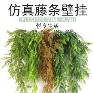 新款 仿真人造假花藤条蕨类植物蕨叶蕨草壁挂绿植墙面吊顶装饰现