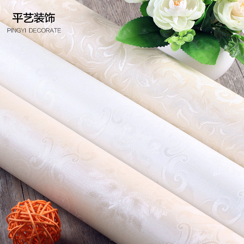 新款 自粘墙纸纯色防水加厚欧式卧室客厅宿舍简约壁纸翻新自贴小