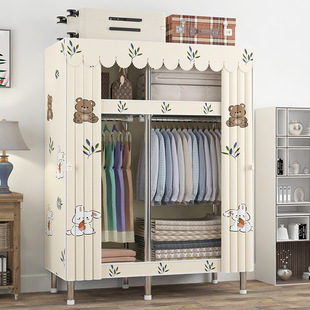 新款 定制钢管布衣柜出租房用简易衣柜结实耐用钢管骨架衣柜家用