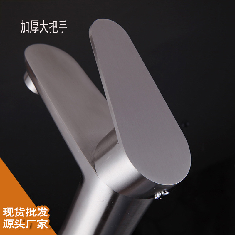 不锈钢拉丝冷热卫生间单孔小蛮腰