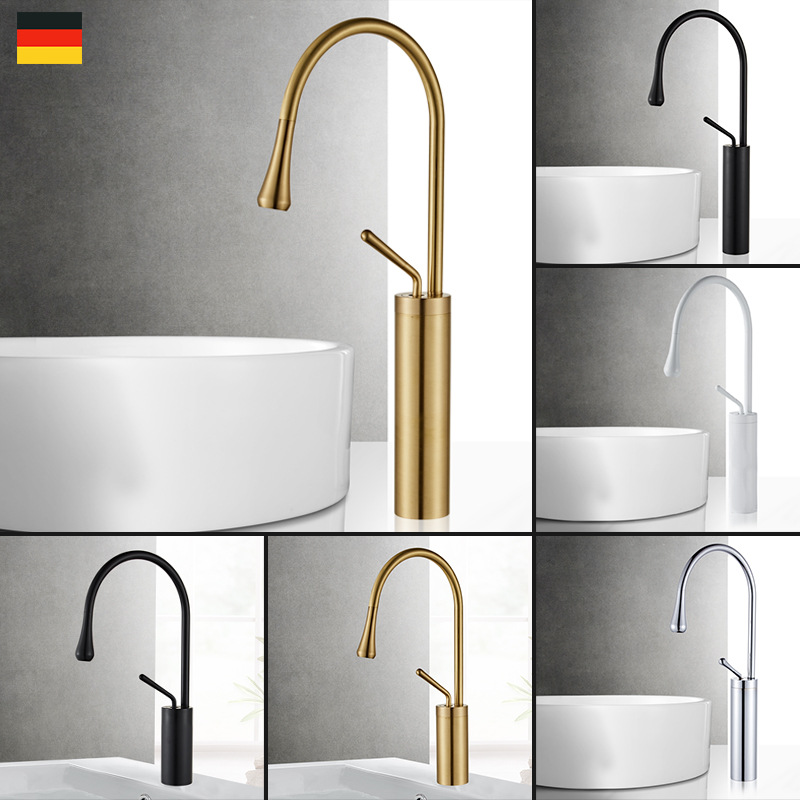 铜单孔洗脸盆冷热龙头台上台下盆