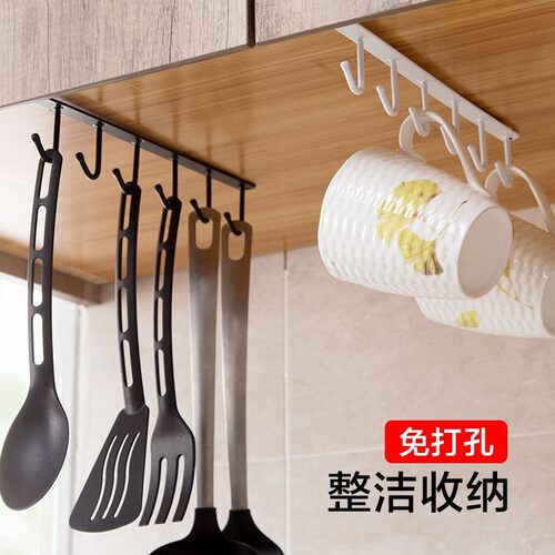 T厨房铁艺无痕挂钩免打孔收纳挂