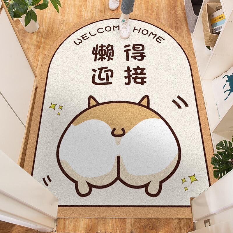 丝圈入户门地垫卡通动物竖版门图片