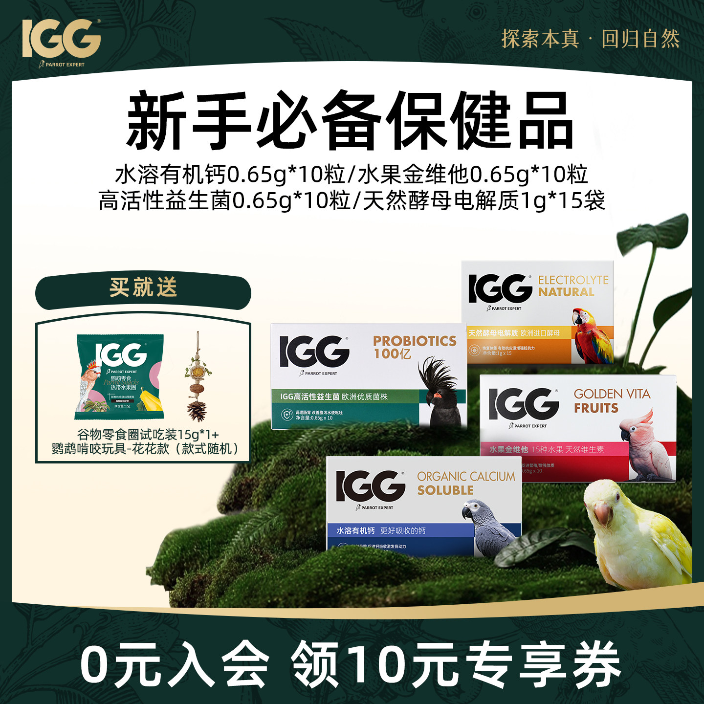【新手必备保健品】鹦鹉益生菌水溶钙金维他电解质鸟类专用维生素