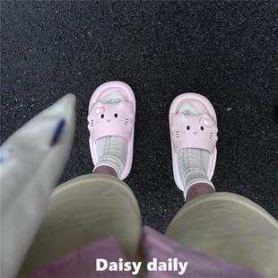 hellokitty拖鞋踩屎感宿舍可爱外穿EVA防臭防滑厚底家居室内凉拖