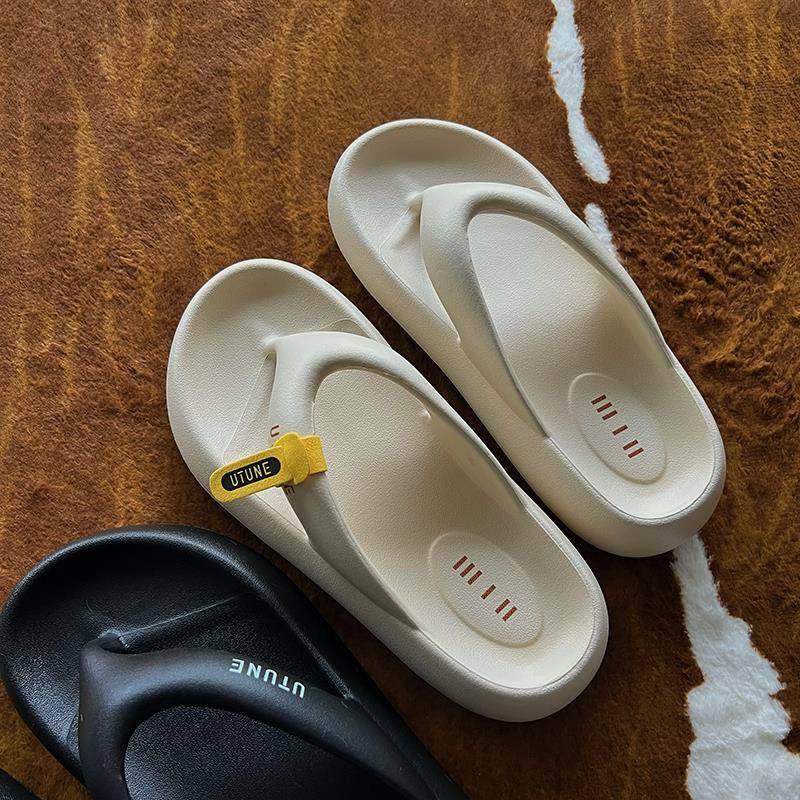 踩屎感人字拖情侣夏季外穿女简约厚底防滑男沙滩海边休闲夹脚拖鞋