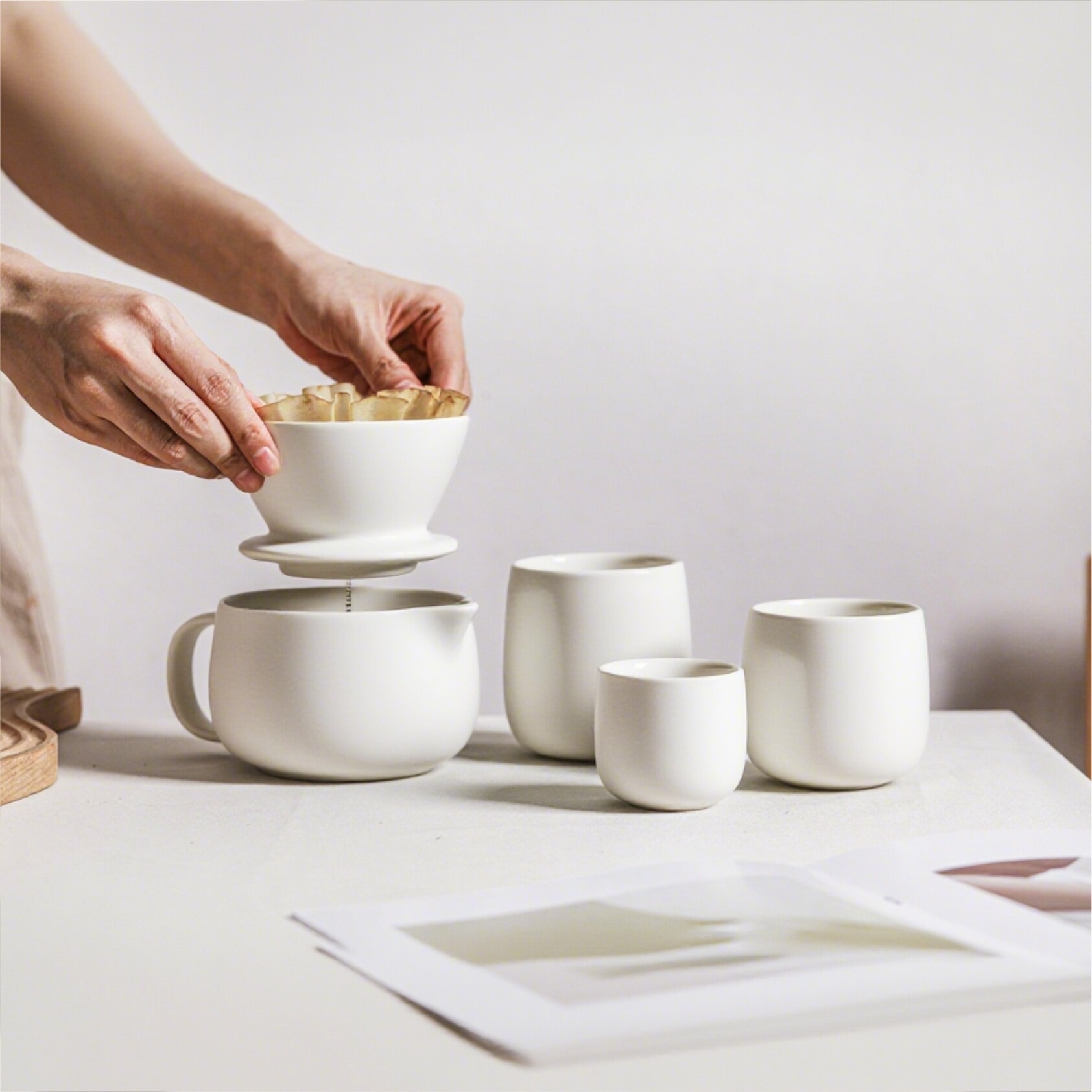 素泽单品陶瓷杯测双层杯隔热杯拉花杯简约手冲咖啡杯浓缩杯品茗杯