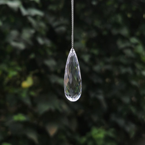 新款 切面长水滴横孔透明雨水滴水晶珠手工串饰品小吊坠散珠子塑