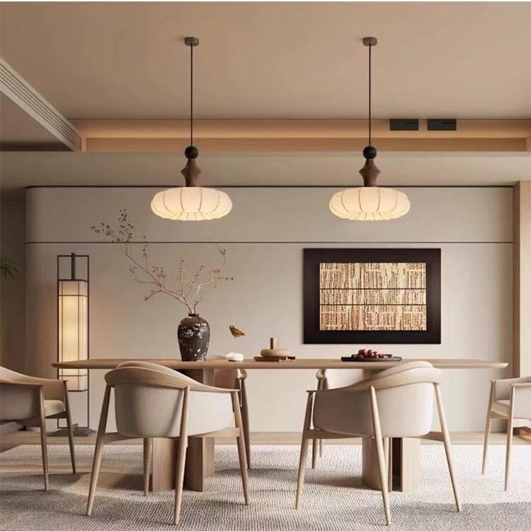 法式中古风客厅原木风餐厅高级感房间蚕丝吊灯复古卧室灯书房灯具