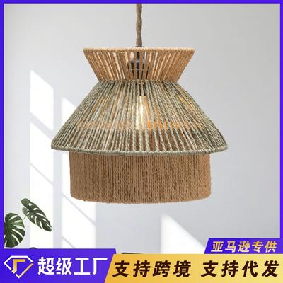 纸绳编织仿藤装饰灯罩田园风装饰灯饰儿童房趣味装饰灯罩创意摆件
