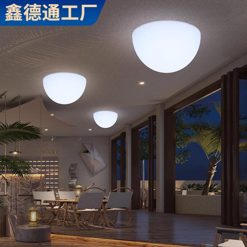 半圆月亮吸顶灯商场装饰氛围灯中式吊灯餐厅壁灯灯具高级感景观灯