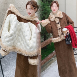 羊羔毛牛角扣雪尼尔羽绒服套装 p275 90绒老标 4567 418 079 现货