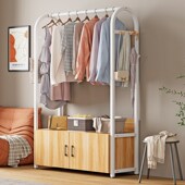 衣帽架落地卧室家用简易衣柜多功能热销室内现代轻奢风加粗挂衣架