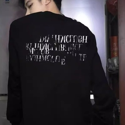 高街圆领长袖字母百搭潮流上衣
