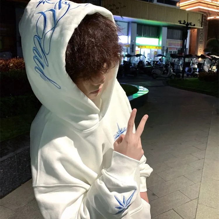 卫衣男款连帽刺绣高级感痞帅帽衫