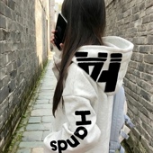 刺绣加绒加厚情侣帽衫 美式 慵懒chic卫衣连帽2025国潮重磅女款 外套