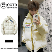 重磅休闲美式 潮流加绒加厚立领棉衣棉袄 复古保暖棉服外套男潮冬季