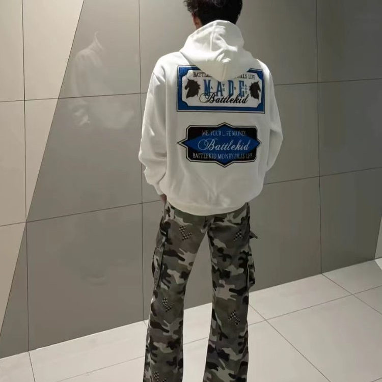 卫衣男刺绣连帽百搭上衣帽衫外套