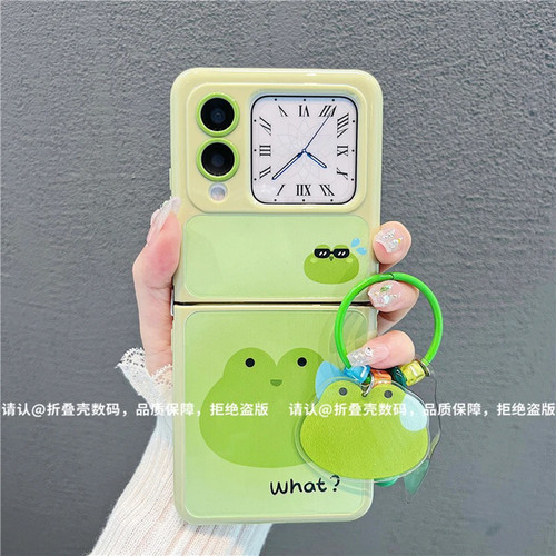 ins风可爱流汗青蛙适用华为novaflip手机壳新款高级感p50pocket网红爆款折叠手机壳pocket2防摔外壳保护套女
