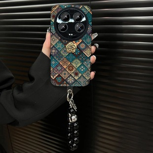 ins风复古五彩图腾适用小米14ultra/13ultra手机壳新款高级感网红手机套红米k70/k60pro硅胶外壳防摔保护套女