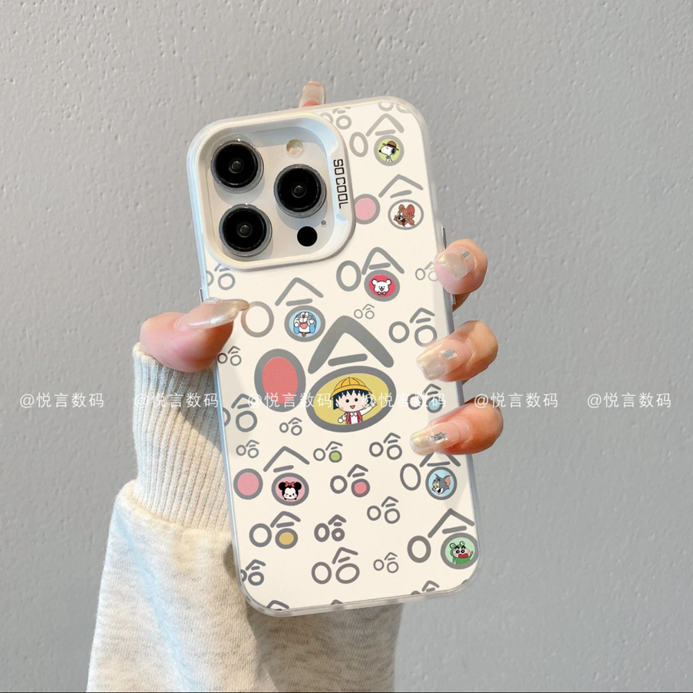 ins风卡通樱桃小丸子彩色哈哈适用苹果13promax手机壳高级感iPhone14/15网红手机套12/11/xs硅胶防摔保护套女