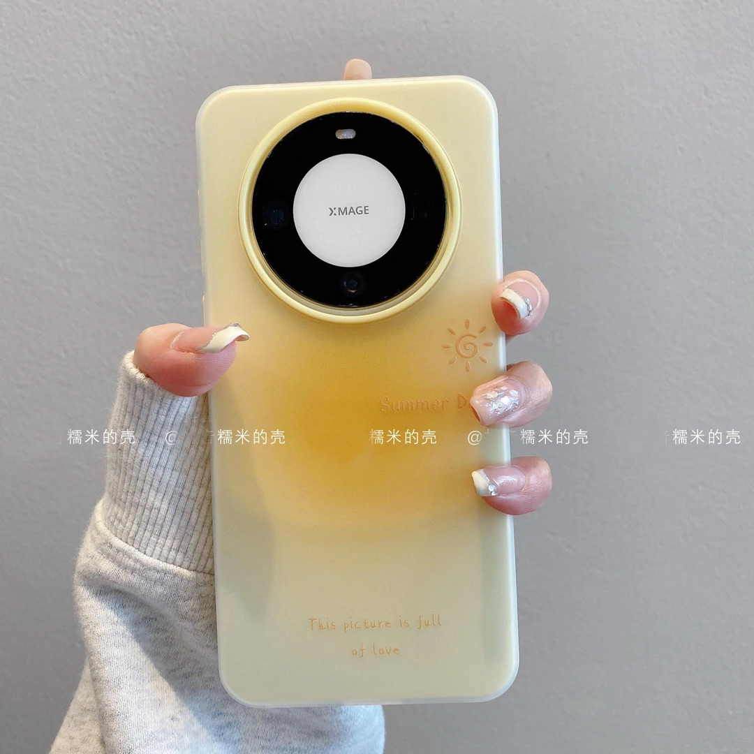 ins风小清新晕染太阳适用华为mate60pro手机壳新款高级感mate70网红爆款手机壳mate50/40/30防摔外壳保护套女
