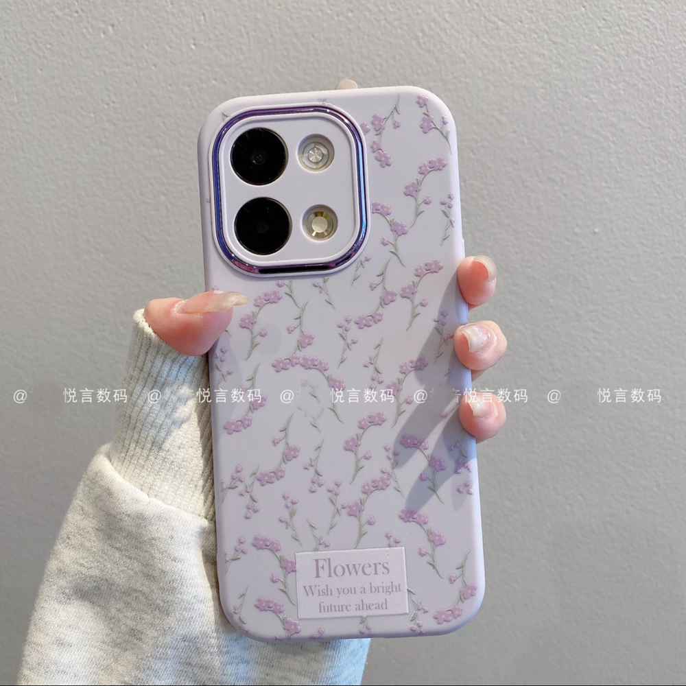 ins风温柔紫色满屏碎花适用opporeno9/10pro手机壳新款高级感reno13/12网红手机套reno11/8硅胶防摔保护套女