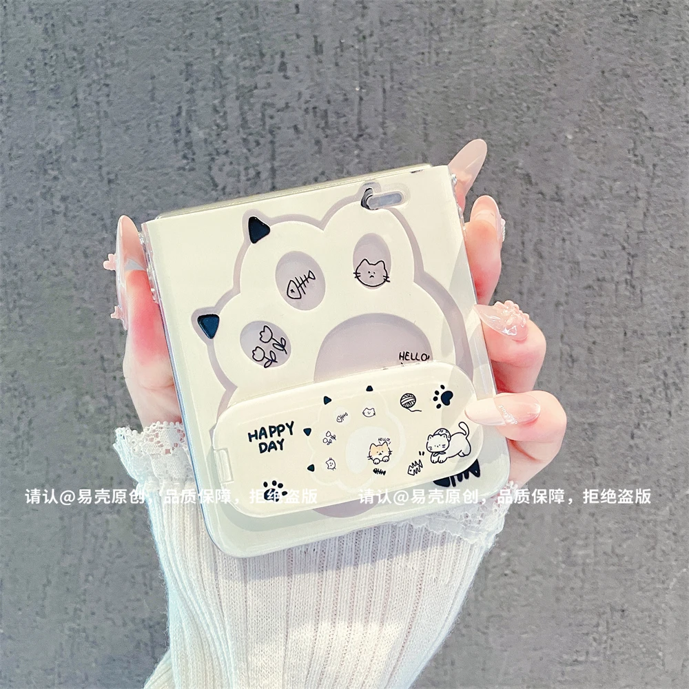 ins风小清新可爱猫爪适用荣耀magicvflip手机壳新款高级感小众网红折叠屏手机壳mixflip硅胶外壳防摔保护套女