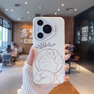 ins风可爱卡通哆啦猫适用华为pura70pro手机壳新款高级感p50/p60pro时尚网红手机套p40/30pro防摔保护套女