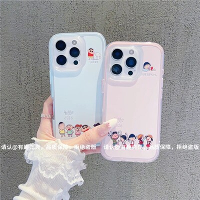 卡通可爱小新小丸子适用苹果16promax手机壳新品高级感iPhone17pro网红爆款手机壳15/14好看外壳防摔保护套女