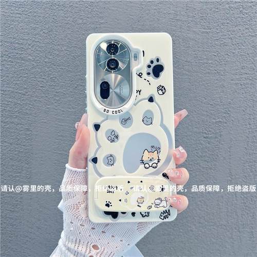 ins风小清新可爱猫爪适用opporeno11/12pro手机壳高级感reno14/13网红爆款手机壳reno15pro防摔外壳保护套女