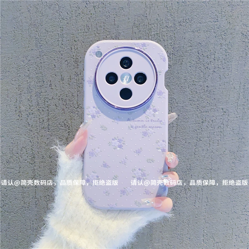 ins风小清新温柔紫色碎花适用oppofindx8pro手机壳高级感小众reno12/13网红手机套reno11/10/9硅胶防摔保护套