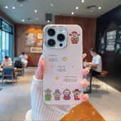 ins风粉色顺风顺水顺财神适用苹果15promax手机壳高级感iphone14 13pro网红渐变羽纱手机套12 11防摔保护套女