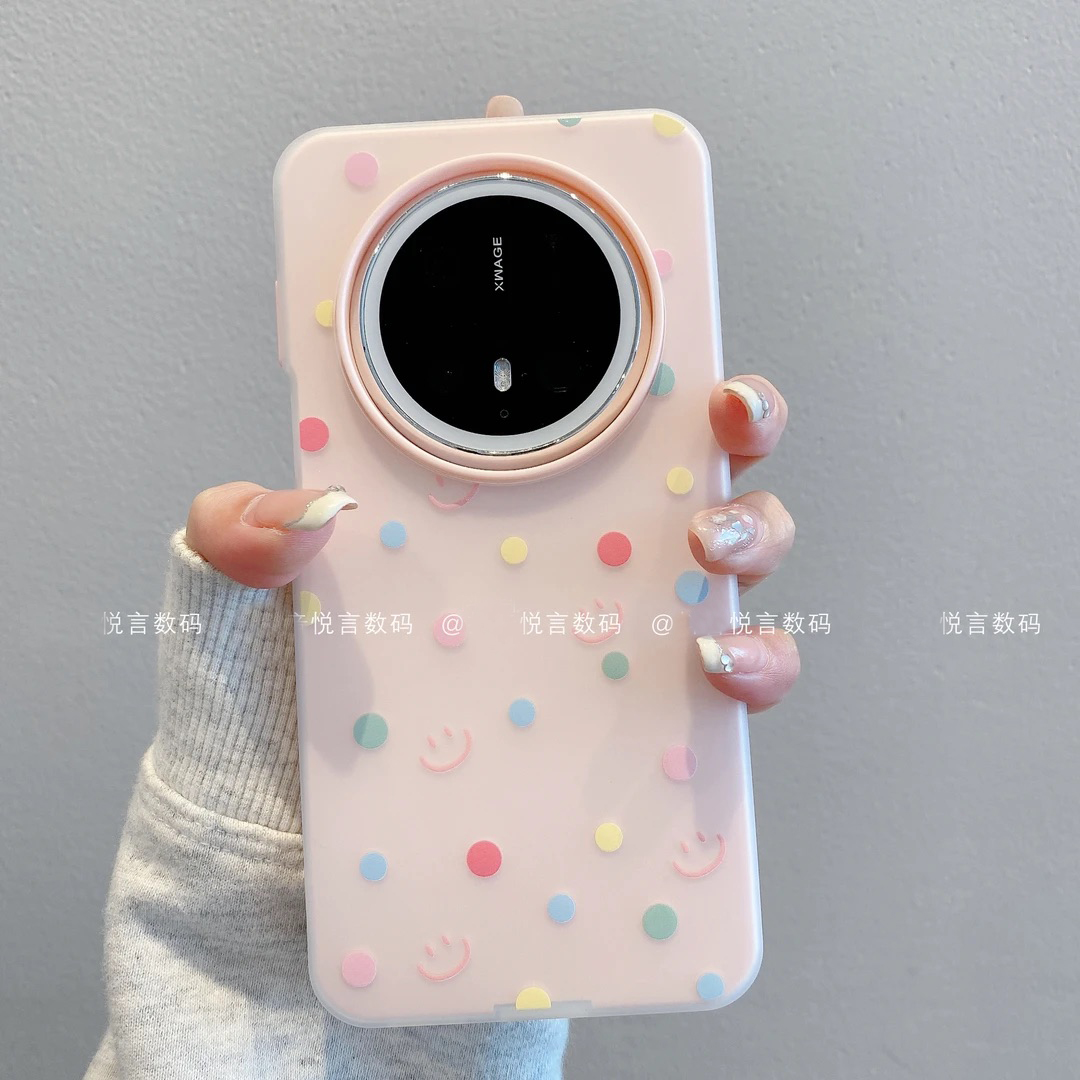 ins风彩色波点笑脸适用华为mate70pro手机壳新款高级感mate60网红爆款手机壳mate50/40/30防摔外壳保护套女