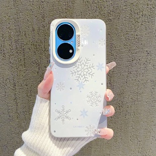 磨砂防摔p30pro保护壳女 创意p60小清新手机套p40小众潮流时尚 ins风冬季 雪花适用华为p50pro手机壳高级感个性
