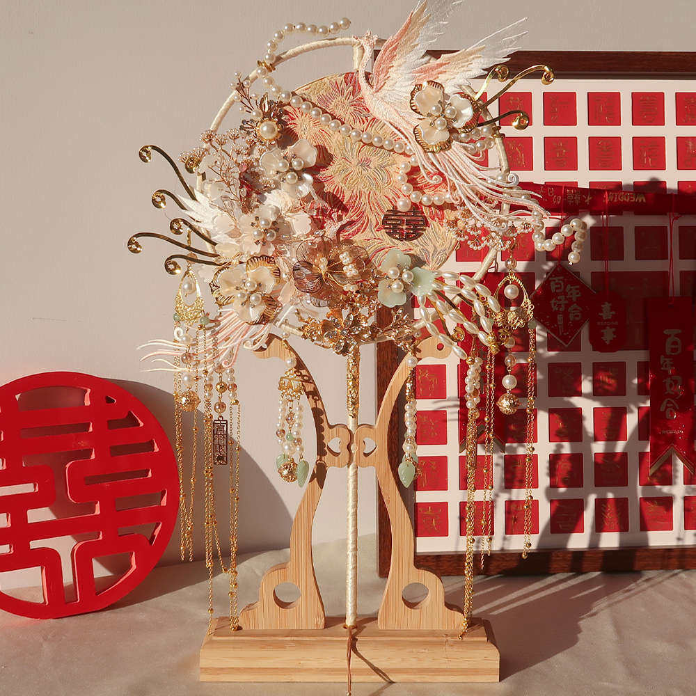 结婚新娘团扇diy材料包香槟喜扇秀禾服婚礼中式出嫁高级感遮面扇,家居饰品,工艺扇/团扇/喜扇/折扇,淘宝优惠券,粉丝福利购,淘宝优惠卷