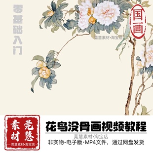 没骨画视频教程零基础花鸟草虫6位名师合集网盘自学素材1800节