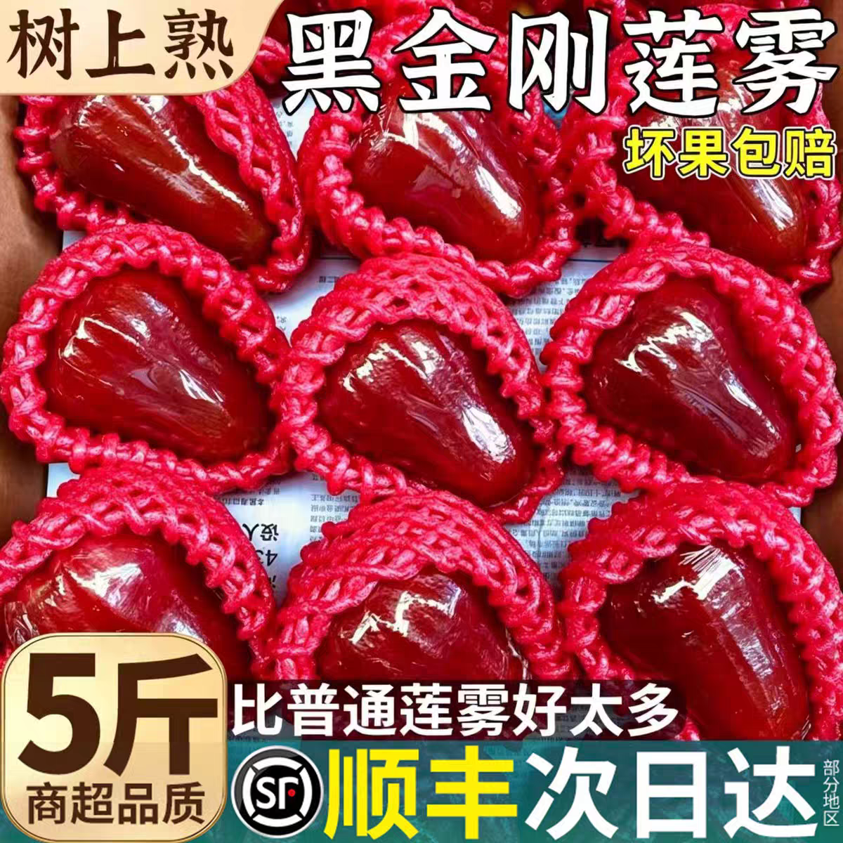 黑金刚莲雾新鲜精品孕妇水果特级当季现摘整箱包邮树上熟顺丰 5斤