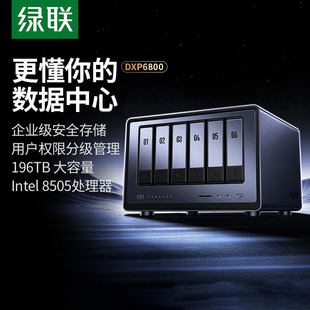绿联私有云DXP6800六盘位NAS网络存储服务器AI相册企业级安全办公团队云盘文件共享自动备份权限分级管理
