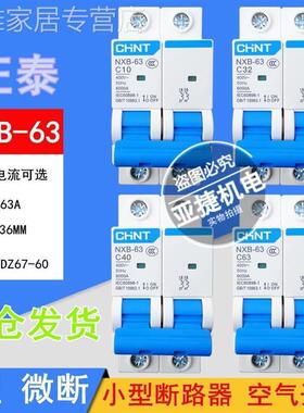 CHNT空开断路器NXB-63 2P C10 C32 C40 C63 63A 220V C20 C1