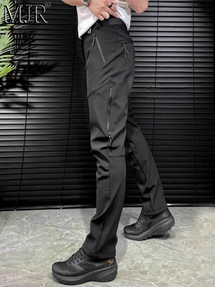 防风软壳冲锋裤男款春季潮牌宽松休闲裤男士高级感修身直筒男裤子