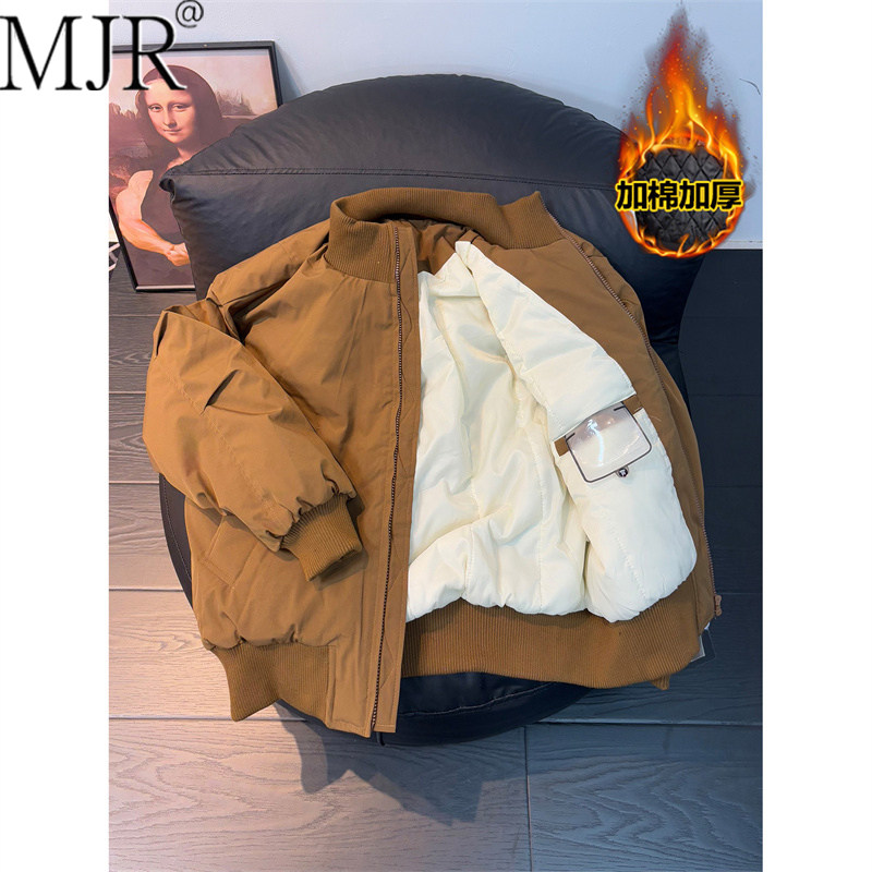 潮牌2025新款羽绒棉服男士冬季外套高端美式立领加厚保暖夹克男款